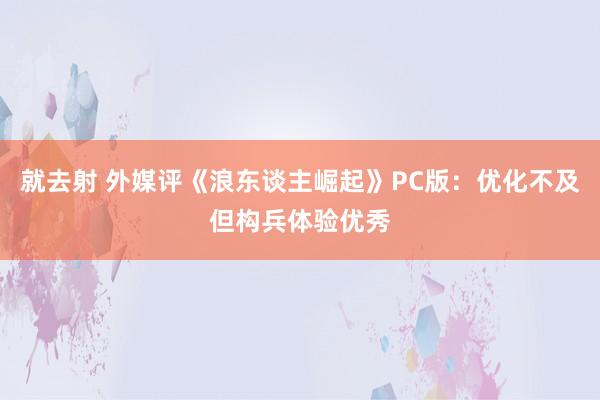 就去射 外媒评《浪东谈主崛起》PC版：优化不及但构兵体验优秀